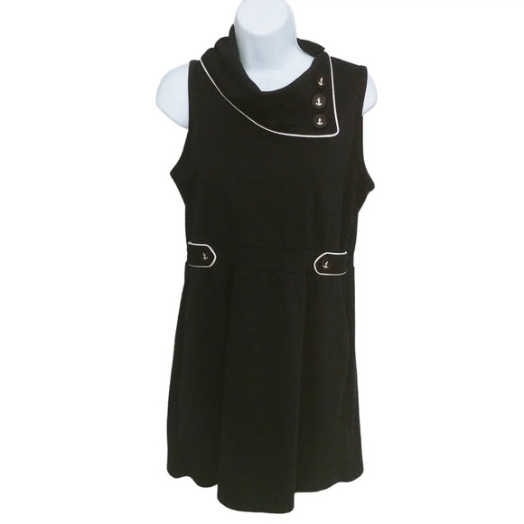 Nautical Inspired Dress with  Anchors Navy Blue S - Picture 1 of 7